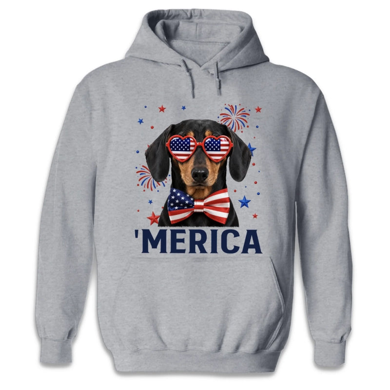 Custom Photo T-shirt, Hoodie - Personalized America 250th Anniversary Gifts For Dog Cat Lovers, Dog Dad And Mom, Cat Owners, Pet Owners - Home Is Wherever My Pets Are
