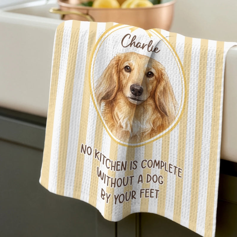 Custom Photo Kitchen Towel - Personalized Birthday Gifts For Dog Cat Lovers, Dog Dad And Mom, Cat Owners - My Favorite Furry Sous Chef