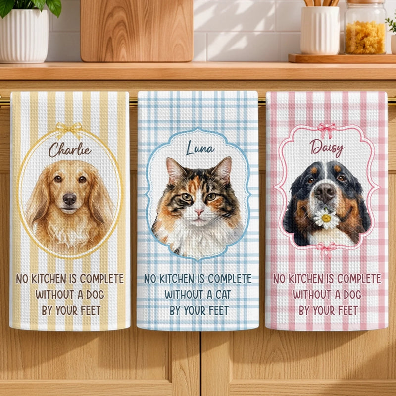 Custom Photo Kitchen Towel - Personalized Birthday Gifts For Dog Cat Lovers, Dog Dad And Mom, Cat Owners - My Favorite Furry Sous Chef