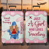 Custom Luggage Cover - Personalized Summer Vacation And Travel Gifts For Women, Besties, Sisters, BFF - Wander More Worry Less
