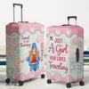Custom Luggage Cover - Personalized Summer Vacation And Travel Gifts For Women, Besties, Sisters, BFF - Wander More Worry Less