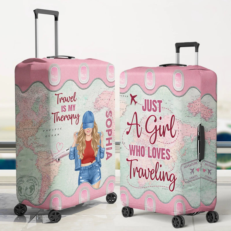 Custom Luggage Cover - Personalized Summer Vacation And Travel Gifts For Women, Besties, Sisters, BFF - Wander More Worry Less