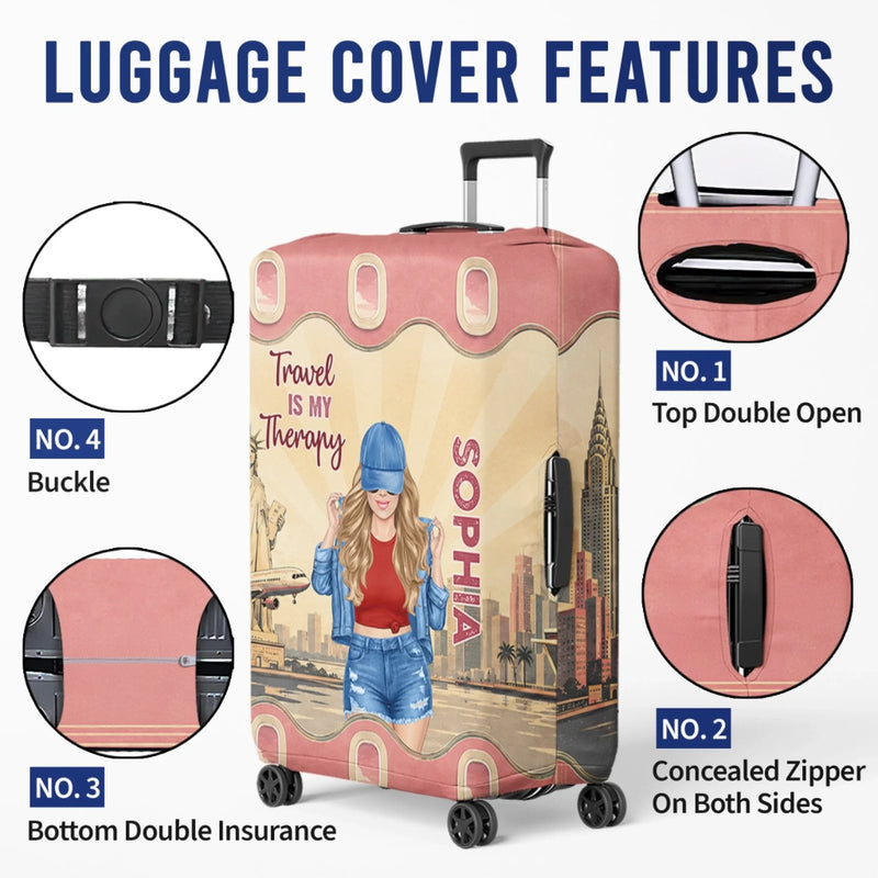 Custom Luggage Cover - Personalized Summer Vacation And Travel Gifts For Women, Besties, Sisters, BFF - Born To Explore