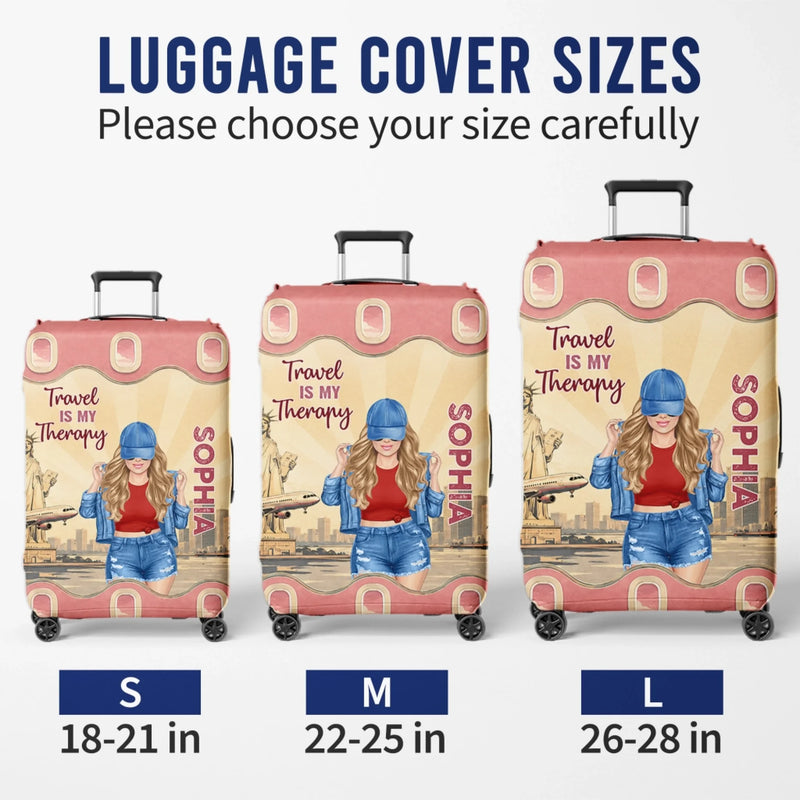 Custom Luggage Cover - Personalized Summer Vacation And Travel Gifts For Women, Besties, Sisters, BFF - Born To Explore