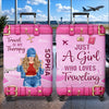 Custom Luggage Cover - Personalized Summer Vacation And Travel Gifts For Women, Besties, Sisters, BFF - Travel Is My Therapy