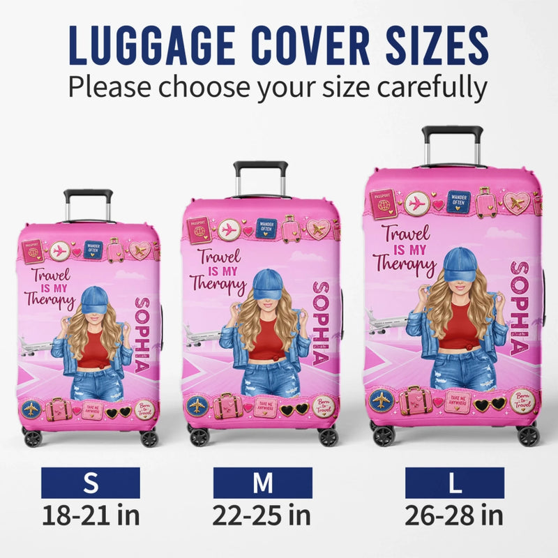 Custom Luggage Cover - Personalized Summer Vacation And Travel Gifts For Women, Besties, Sisters, BFF - Collecting Memories Worldwide