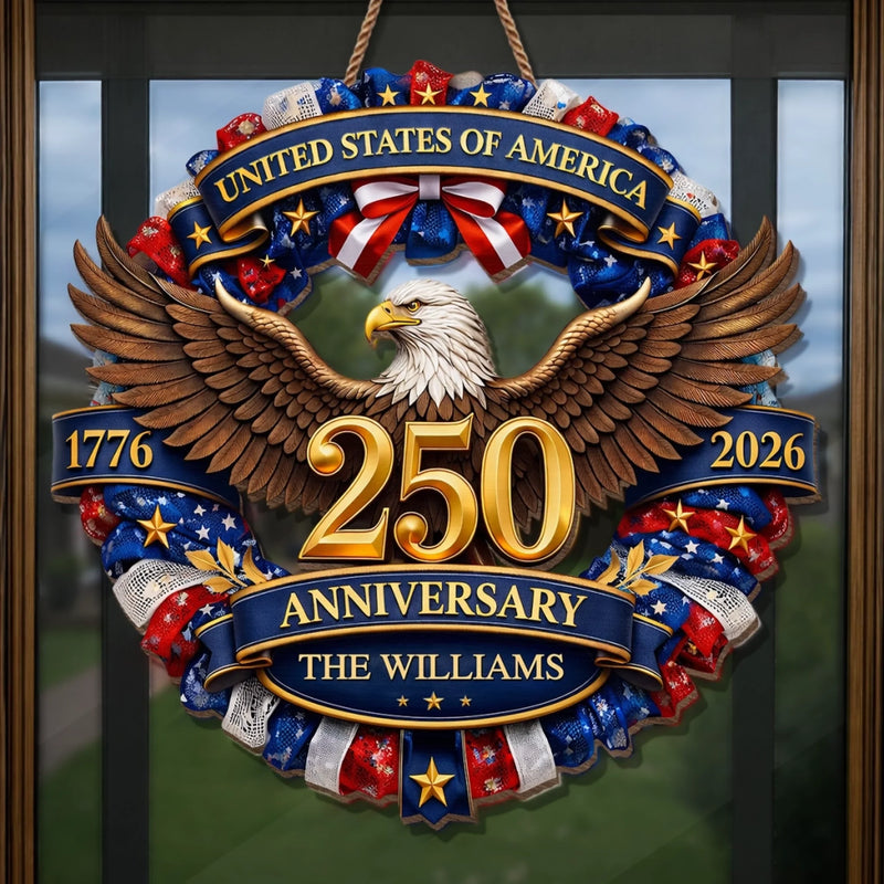 Custom Wood Sign - Personalized America 250th Anniversary Gifts For Mom, Dad, Brother, Sister, Kids - Strength That Stands The Test Of Time
