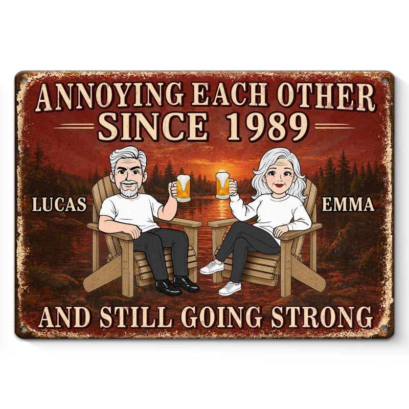 Custom Home Decor Metal Sign - Personalized Anniversary Wedding Gifts For Husband And Wife, Him And Her - Driving Each Other Crazy