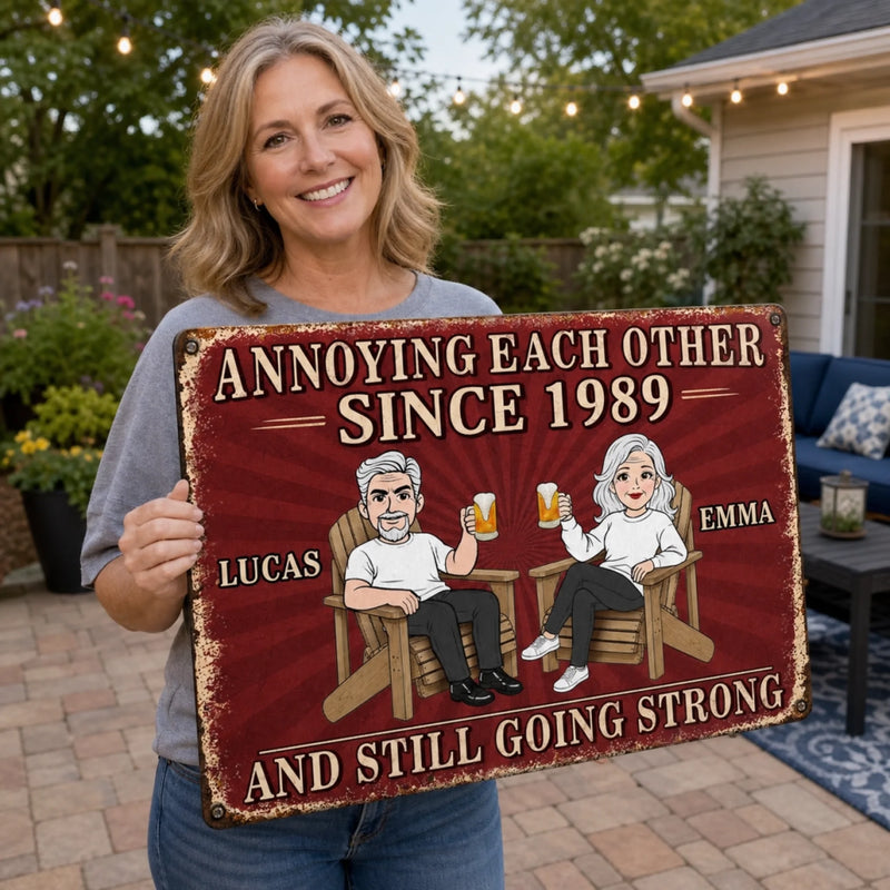 Custom Home Decor Metal Sign - Personalized Anniversary Wedding Gifts For Husband And Wife, Him And Her - Still Crazy In Love