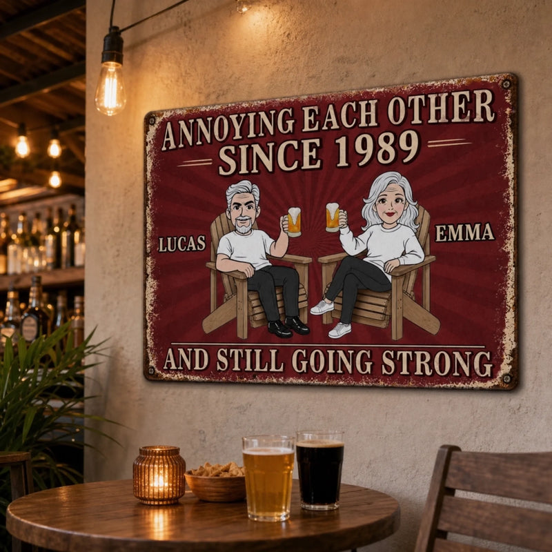 Custom Home Decor Metal Sign - Personalized Anniversary Wedding Gifts For Husband And Wife, Him And Her - Still Crazy In Love