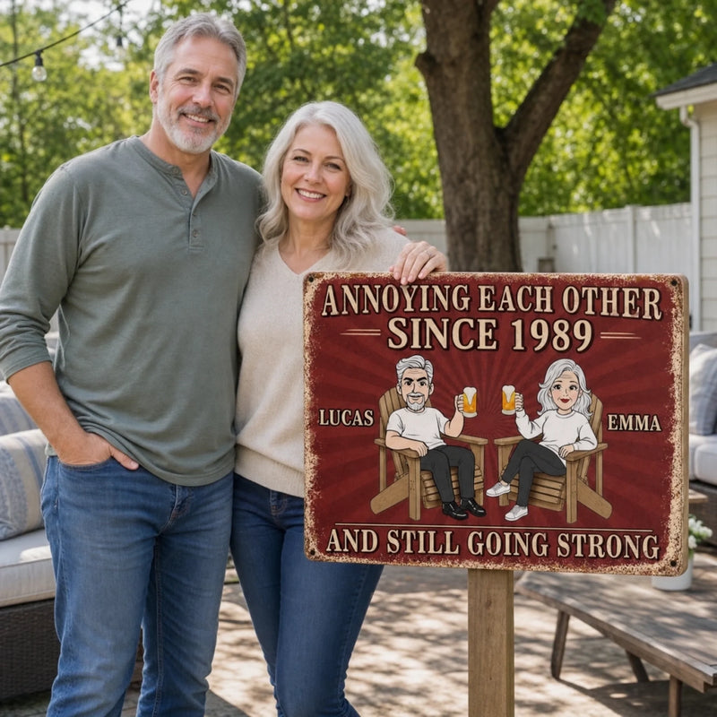 Custom Home Decor Metal Sign - Personalized Anniversary Wedding Gifts For Husband And Wife, Him And Her - Still Crazy In Love