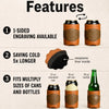 Custom Engraved Leather Can Cooler - Personalized Birthday Gifts For Men, Dad, Brother, Grandpa, Husband - Strong Calm Confident