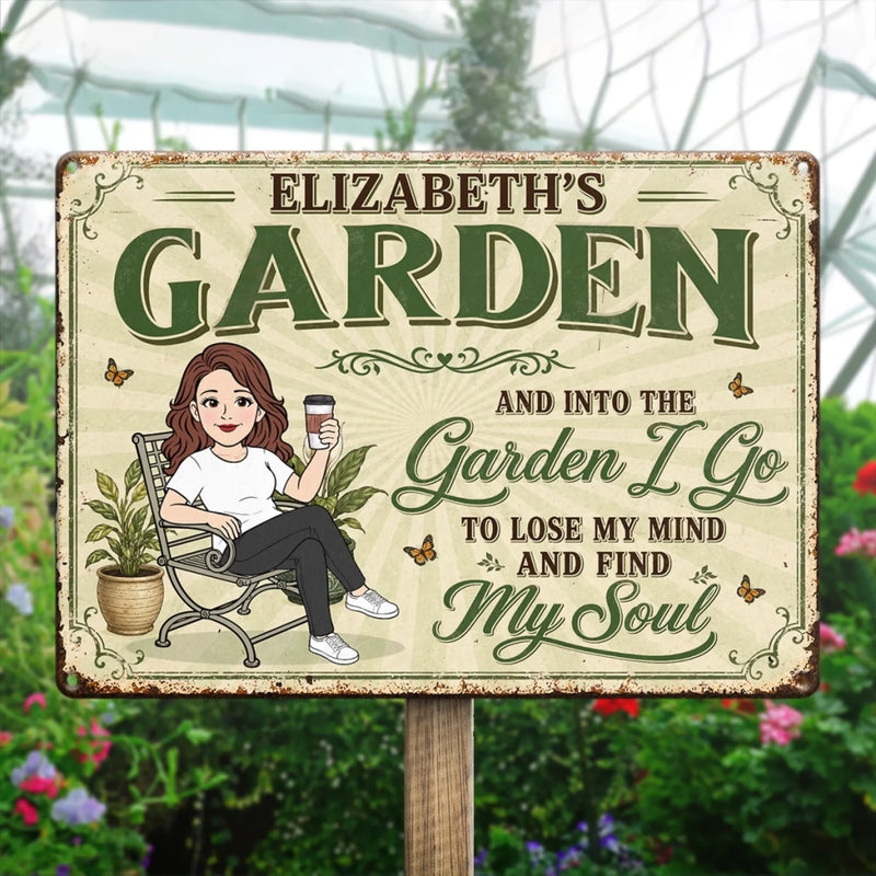 Custom Home Decor Metal Sign - Personalized  Birthday Garden Gifts For Gardeners - Losing My Mind In The Garden
