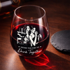 Custom Photo Wine Glass - Personalized Best Friend Birthday Gifts For Women, Besties, Sisters, BFF - Never Too Far To Drink Together
