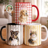Custom Photo Accent Mug - Personalized Birthday Gifts For Dog Cat Lovers, Dog Dad And Mom, Cat Owners -  My Therapist Has Paws