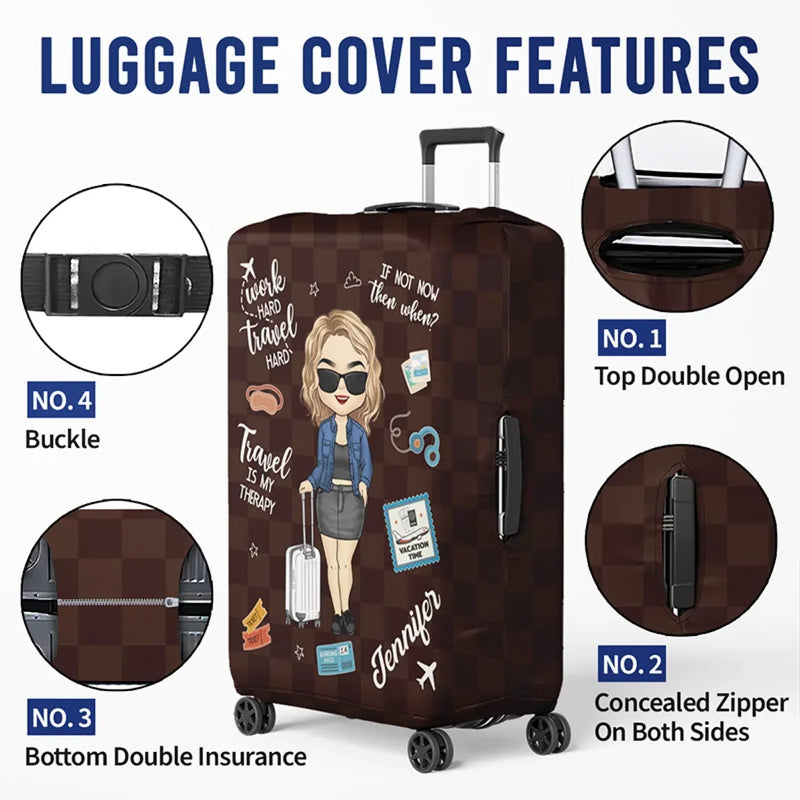 Love Is An Endless Journey - Travel Personalized Custom Luggage Cover - Summer Vacation Gift, Gift For Adventure Travel Lovers