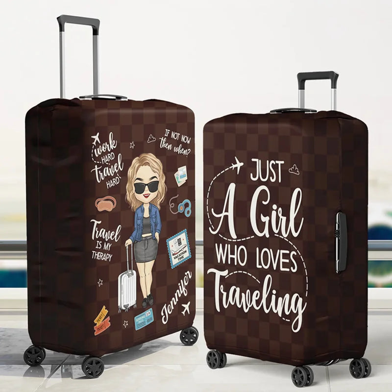 Love Is An Endless Journey - Travel Personalized Custom Luggage Cover - Summer Vacation Gift, Gift For Adventure Travel Lovers