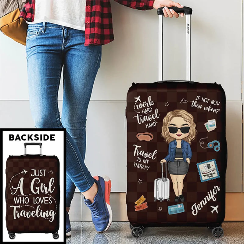 Love Is An Endless Journey - Travel Personalized Custom Luggage Cover - Summer Vacation Gift, Gift For Adventure Travel Lovers