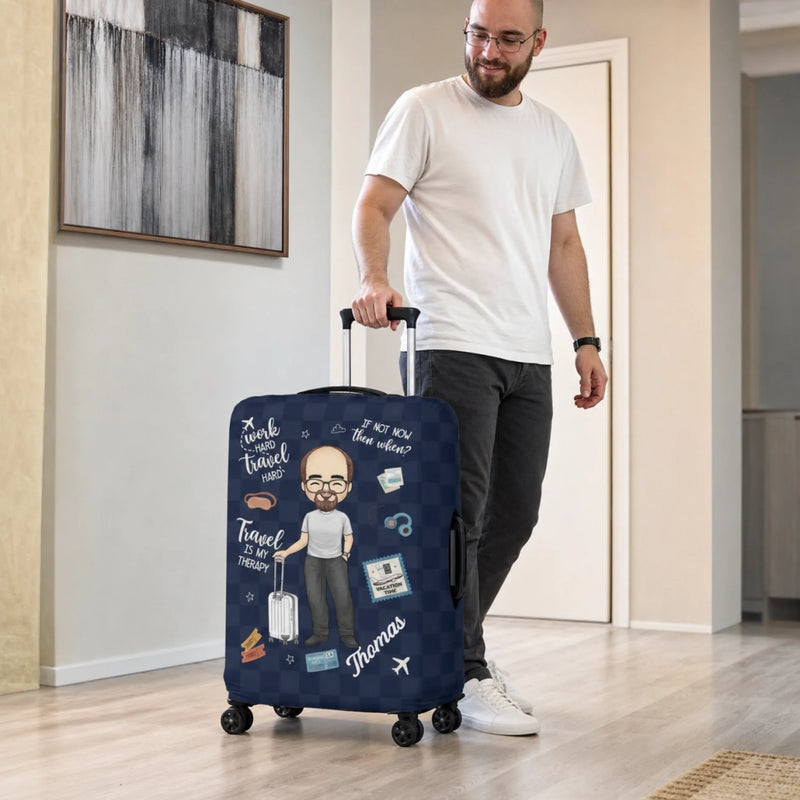 Love Is An Endless Journey - Travel Personalized Custom Luggage Cover - Summer Vacation Gift, Gift For Adventure Travel Lovers