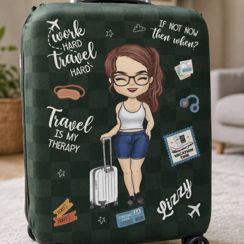 Love Is An Endless Journey - Travel Personalized Custom Luggage Cover - Summer Vacation Gift, Gift For Adventure Travel Lovers
