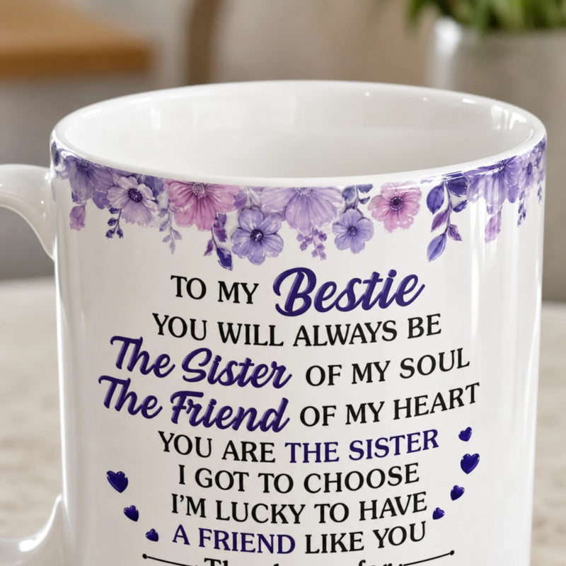 Custom Mug - Personalized Best Friend Birthday Gifts For Women, Besties, Sisters, BFF - Besties For Life
