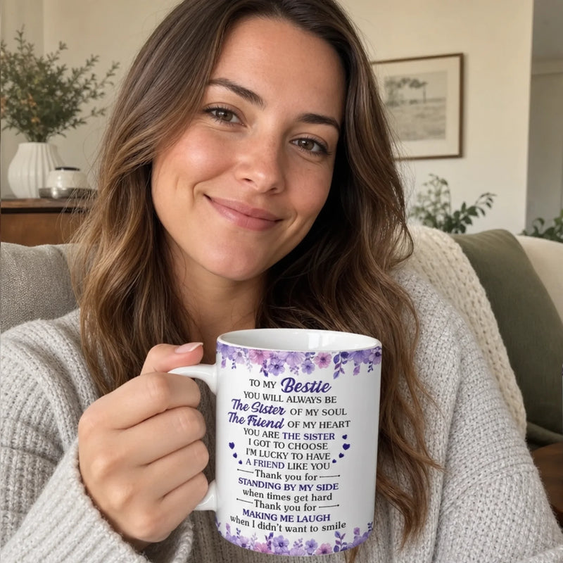 Custom Mug - Personalized Best Friend Birthday Gifts For Women, Besties, Sisters, BFF - Besties For Life