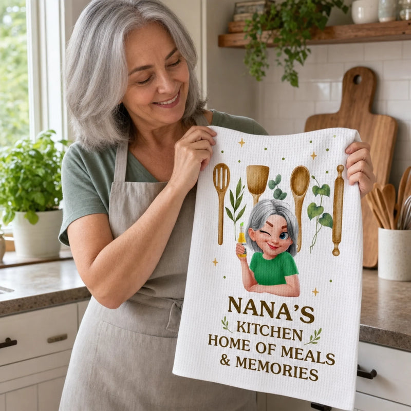Custom Kitchen Towel - Personalized Birthday Gifts For Her, Mom, Grandma - Welcome To My Sweet Oasis