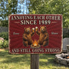 Custom Home Decor Metal Sign - Personalized Anniversary Wedding Camping Gifts For Campers, Husband And Wife, Him And Her - Love Drives Us Crazy