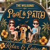 Custom Wood Sign - Personalized Summer Vacation And Travel Gifts For Husband And Wife, Dog Dad And Mom - Hot Grill, Cool Furry Nights