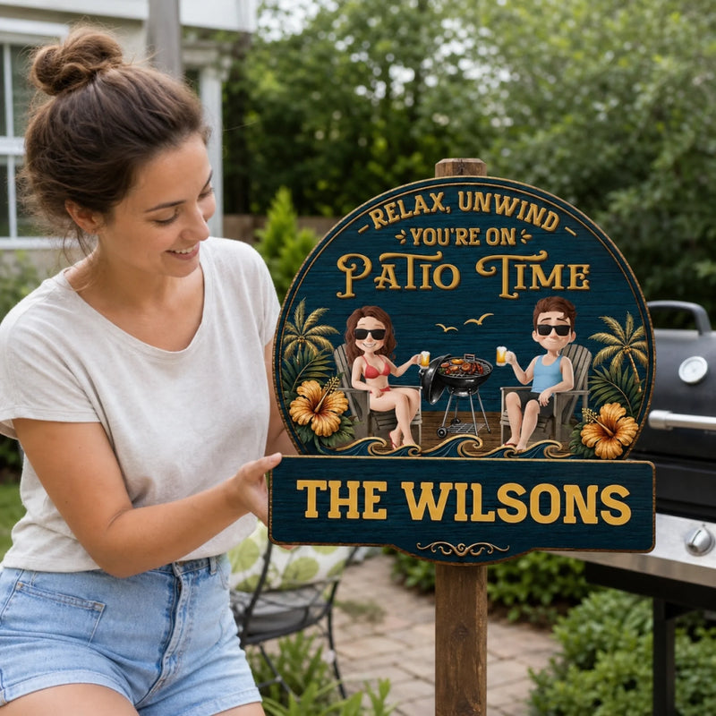 Custom Wood Sign - Personalized Summer Vacation And Travel Gifts For Husband And Wife, Him And Her - Grill Master, Party Captain