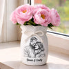 Custom Photo Flower Vase With Ribbon - Personalized  Anniversary Wedding Gifts For Husband And Wife, Him And Her - Forever Looks Like This