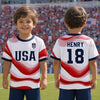 Custom USA World Football Youth Soccer Jersey - Personalized Birthday Gifts For Kids, Football Lovers, Sports Fans, Sports Lovers - Coolest Player In The League