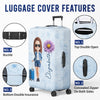 Custom Luggage Cover - Personalized Summer Vacation And Travel Gifts For Women, Besties, Sisters, BFF - Wander Far Live Fully