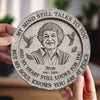 Custom Photo Round Shaped Stone With Stand - Personalized Memorial Sympathy Gifts For Loss Of Mom, Dad - Treasured Memories Last Forever