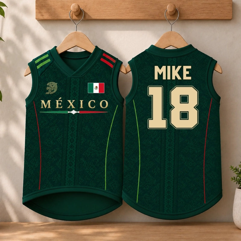 Custom Mexico World Football Pet Jersey - Personalized Birthday Gifts For Football Dog Cat Lovers, Dog Dad And Mom, Cat Owners - Furry Champion