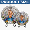 Custom Photo Round Shaped Stone With Stand - Personalized Memorial Sympathy Gifts For Loss Of Mom, Dad - Forever In Loving Memory