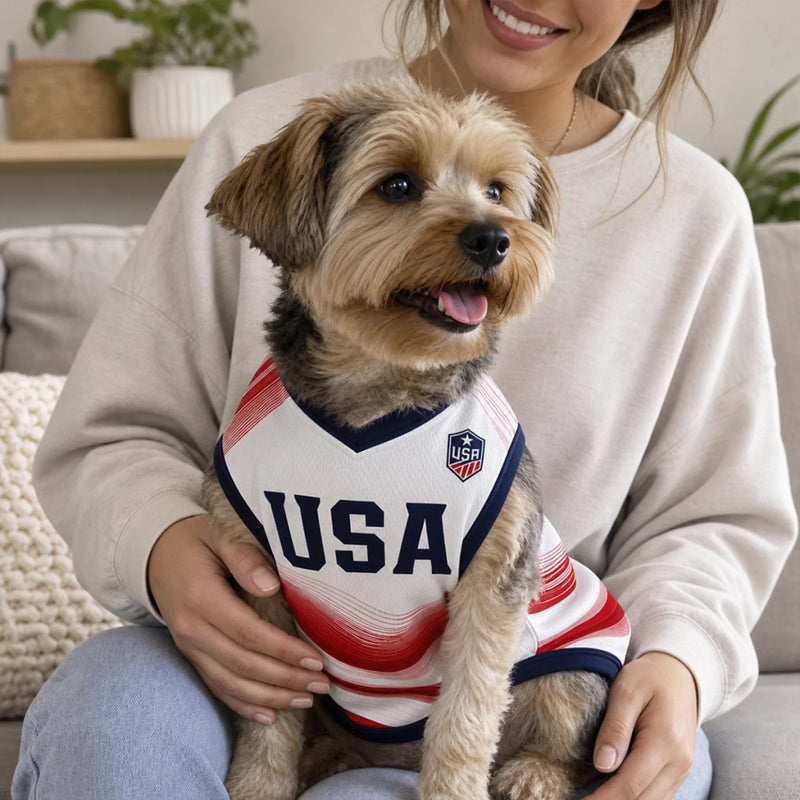Custom USA World Football Pet Jersey - Personalized Birthday Gifts For Football Dog Cat Lovers, Dog Dad And Mom, Cat Owners - Furry Patriot On The Field