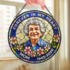 Custom Photo Stained Glass Window Hanging Suncatcher - Personalized Memorial Sympathy Gifts For Loss Of Mom, Dad - Always With Us In Spirit