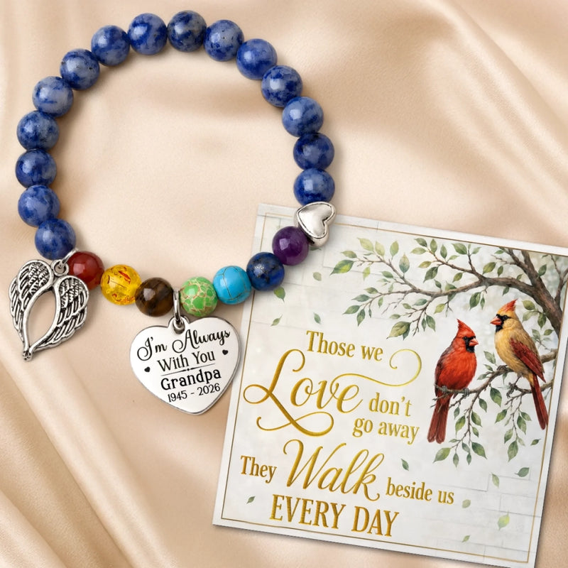 Custom Photo Rainbow Bridge Bracelet - Personalized Memorial Sympathy Gifts For Loss Of Mom, Dad - Love Knows No Goodbye