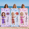 Custom Beach Towel - Personalized Summer Vacation And Travel Gifts For Women, Besties, Sisters, BFF - Beach Queens