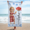 Custom Beach Towel - Personalized Summer Vacation And Travel Gifts For Women, Besties, Sisters, BFF - Beach Queens