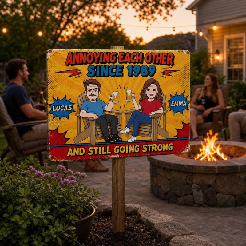 Custom Home Decor Metal Sign - Personalized  Anniversary Wedding Gifts For Husband And Wife, Him And Her - My Favorite Person To Annoy