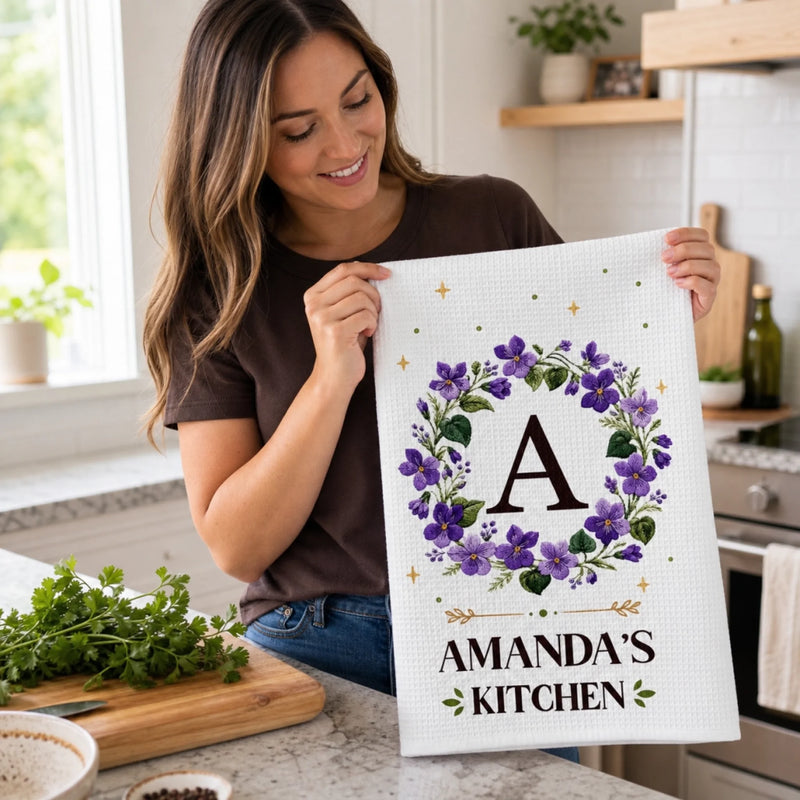 Custom Kitchen Towel - Personalized Best Friend Birthday Gifts For Women, Besties, Sisters, BFF, Yourself - Our Little Homemade Paradise