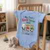 Custom World Football Baby Onesie - Personalized Baby Shower, Gender Reveal Gifts For Football Lovers, New Moms, New Dads - My First Champion Cup