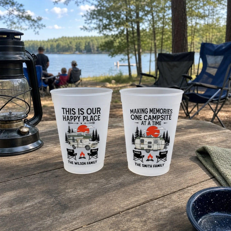 Custom Party Cups - Personalized Birthday Camping Gifts For Campers - Camp More Worry Less