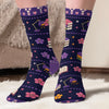 Custom Crew Socks - Personalized Bookish Gifts For Book Lovers, Bookworms, Readers - Happiness Is A Good Book