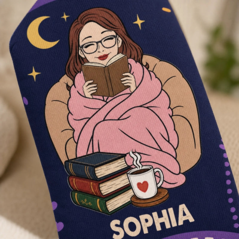 Custom Crew Socks - Personalized Bookish Gifts For Book Lovers, Bookworms, Readers - Happiness Is A Good Book