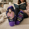 Custom Crew Socks - Personalized Bookish Gifts For Book Lovers, Bookworms, Readers - Happiness Is A Good Book
