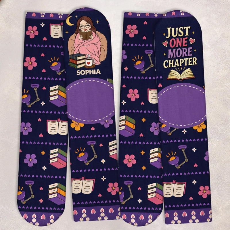 Custom Crew Socks - Personalized Bookish Gifts For Book Lovers, Bookworms, Readers - Happiness Is A Good Book