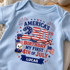 Custom Baby Onesie - Personalized Baby Shower, Gender Reveal, America 250th Anniversary Gifts For New Moms, New Dads, New Parents - Little Patriot Shines Bright